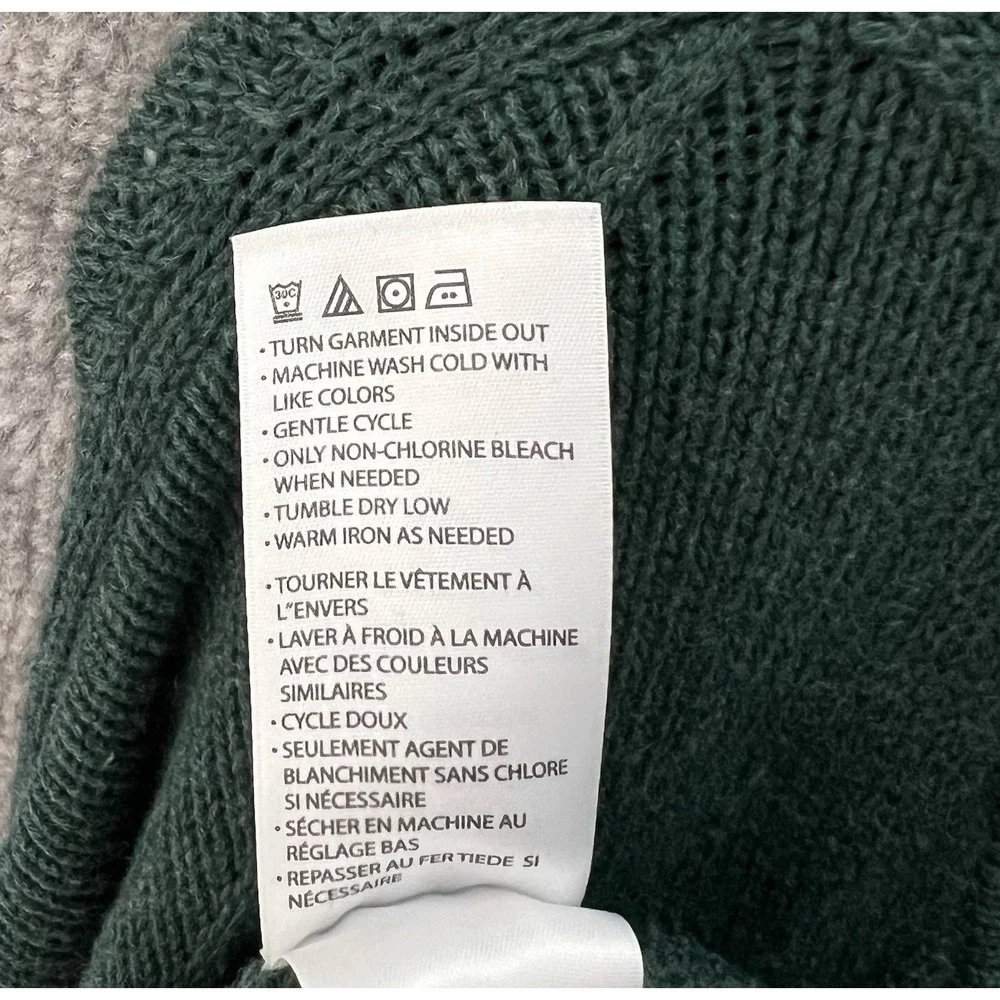 Oak Hill Sweater Mens Size 4XLT Green Cotton Argyle V-Neck Long Sleeve Pullover